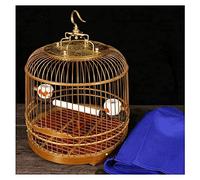 Spacious Vintage Bird Cage with Rolling Stand, Portable Travel Bird Flight Cage with Hooks, Birdcage for Small and Medium-Sized Birds Portable,A,Set