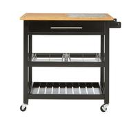 Spacious Wide Kitchen Trolley With Granite Top, Durable Trolley For Kitchen, Versatile Kitchen Trolley