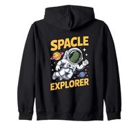 Spacle Explorer Cactus Astronaut Funny Space Zip Hoodie