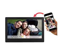 Spacmirrors 10.1 Inch HD Digital Photo Frame Ultra-Thin IPS Electronic Photo Album Calendar Alarm Clock Video MP3 Weather Forecast Playing USB/SD (Black)