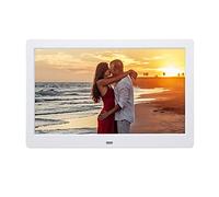 Spacmirrors 10 Inch Digital Photo Frame Ips Screen Full View Mult-Media Player Picture Music Video Movie Electronic Album Clock Gift (White)