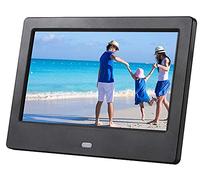 Spacmirrors 7 Inch Lcd Digital Photo Frame With Alarm Clock Slideshow Mp3/Mp4 Player Ultra-Thin Portable Lcd Screen Wedding Photo Digital Electronic Photo Album,White (Black)