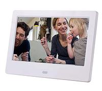 Spacmirrors 7 Inch Lcd Digital Photo Frame With Alarm Clock Slideshow Mp3/Mp4 Player Ultra-Thin Portable Lcd Screen Wedding Photo Digital Electronic Photo Album,White (White)