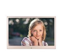 Spacmirrors Digital Frame Metal 12/13/1517 inch digital photo frame HD advertising machine electronic album player (Gold 12 inches)