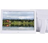 Spacmirrors Digital Photo Frame, 12" Electric Album with Remote Control - 1280x80 High Resolution 16:9 FHD IPS Screen Image Preview Video - Support USB and SD Card (White)