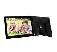 Spacmirrors Digital Photo Frame 15 Inch, LED HD Screen Advertising Player with Remote Control, Calendar, Alarm Clock, Photos, Music, Slide Shows and Video Display (Black Photo Frame)