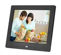 Spacmirrors Digital Photo Frame 8 Inch Mp4 Video Input Digital Photo Frame With Memory Led Smart Slideshow E-Albums Mp3/Mp4 Video Player Motion Sensor,White (Black)