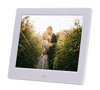 Spacmirrors Digital Photo Frame 8 Inch Mp4 Video Input Digital Photo Frame With Memory Led Smart Slideshow E-Albums Mp3/Mp4 Video Player Motion Sensor,White (White)
