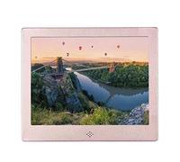 Spacmirrors Digital Photo Frame Ultra-Thin 8-Inch Hd Digital Metal Led Electronic Photo Album Advertising Machine Multimedia Video Player Calendar Alarm Clock with Remote Control Bracket/Rose Gold (R