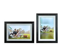 Spacmirrors Digital Photo Frame Wifi, 10 Inch Electronic Cloud Photo Albums with IPS Touch Screen, 1280x800,16GB Storage, Calendar Clock Weather Reporter Player, Wood Effect