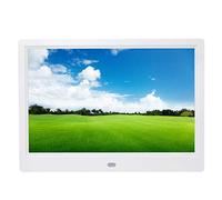 Spacmirrors Digital Photo Frames 10-inch high-definition IPS smart, 1080P video player, 178 ° full-view HD display, controlled by remote control, clock and calendar functions (White)