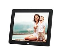 Spacmirrors Digital Photo Frames 12-inch ultra-thin, high-definition LED photo frame quality, with clock, alarm clock, timer switch (Black)