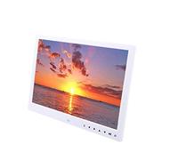 Spacmirrors Digital Photo Frames 13 Inch HD 1280 x 800 Electronic Album Showcase Display Rack Advertising Machine Video Player Digital Picture Frame Automatic Playback Touch Button (White 13 inch)