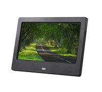 Spacmirrors Digital Photo Frames 7 Inch IPS Screen Digital HD Full Viewing Angle HD Resolution 1024×600 720P HD Video Playback Support SD/U Disk/TF/mmc (Black)