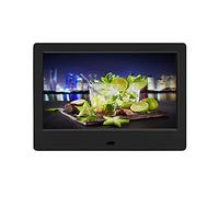 Spacmirrors Digital Photo Frames Black/white Ultra-narrow Frame 7-inch Digital Video Advertising Player Supports 720P Video Playback U Disk Supports 32G (Black)