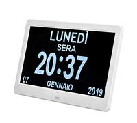 Spacmirrors Digital Photo Frames HD electronic clock electronic album Calendar alarm clock reminder function electronic Calendar black electronic photo frame Digital Picture Frame (White 10 inches)