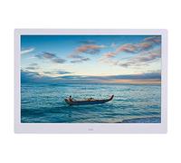 Spacmirrors Digital Picture Frame 15.4 inch advertising Player electronic album with human sensing function human sensing distance about 1.5 meters can set the playback time (White 15.4 inches)