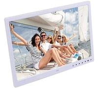 Spacmirrors Digital Picture Frame 15-Inch High-Definition Touch Button Digital Photo Frame, Wall-Mounted Electronic Photo Album Gift Present for Family Friends (White)