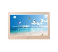 Spacmirrors Digital Picture Frame for Photo Table Display, 10 inch digital photo frame video advertising machine HD multifunction electronic photo album support HDMI display LED screen (Champagne Gol