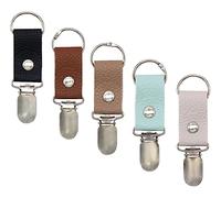 Spacmirrors Hat Clips PU Leather Cap Fastener Mini Portable Duckbill Hat Holder Outdoor Travel Accessory for Handbag Backpack Luggage, 3Pcs (Black+Brown+Light Pink+Khaki+Light Blue)