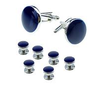 Spacmirrors Men's 8pcs Cufflinks and Studs Set, Blue, Wedding, Valentine's, Festival, Birthday, Anniversary, Graduation Gift