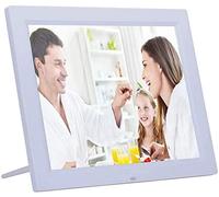 Spacmirrors Photo New 14-Inch Digital Photo Frame Front Screen Electronic Album Slim Counter Led1024 * 768 Screen Human Body Sensing Function, Music/Video Player,White