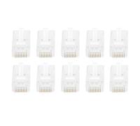 Spacnana 100-Pack RJ45 Ethernet Connector, 8P8C CAT5 Gold-Plated Contacts | Pass-Through Crimp Termination, 50-Micron Plating Tolerance, 3-Prong Contact Pin, 180° Flex-Tested Spring