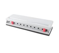 Spacnana 12 Hole Adjustable Punch 6 Sheets A4 Capacity Mushroom Shaped Hole Puncher with Positioning Ruler and Scrap Collector for Loose Leaf Paper Binding Office School Use (#GY)