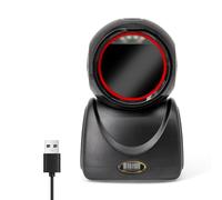 Spacnana 1D 2D QR Desktop Barcode Scanner, High-Speed Hands- USB Wired Reader, Plug and Play for Retail Supermarkets and Restaurants (Black)