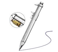 Spacnana 2 in 1 Multi Tool Caliper Pen, Plastic Vernier Caliper Ballpoint Pen 0-100mm Measuring Ruler with Refill, for Writing and Measuring (Blue)