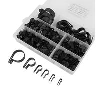 Spacnana 200PCS Nylon Clips Ordered Box for the High - to Traction Cable Line, Rounded Edges (Black)