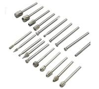 Spacnana 20PCS Woodworking Rotation File, 3mm High Speed Steel Drill Bit Kit, for Engraving & Carving (Silver Color)