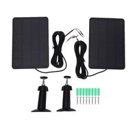 Spacnana 2Pcs Solar Panel, 10W Water Proof Solar Charger with 360 Degree Adjustable Bracket 3 Meter Charging Cable for Battery Doorbell