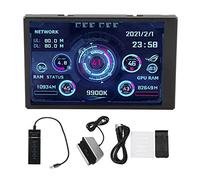 Spacnana 3.5in IPS Mini Screen, Computer Data Monitor Display with Visual Theme Editing 360° Rotation for PC CPU RAM HDD