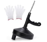 Spacnana 33ft Heavy Duty Drain Snake, Flexible Spring Steel Cable with User Friendly Grip Handle, for Kitchen Sink Bathtub and Main Sewer Line Clog Removal (10m Drain Auger with Gloves)