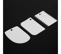 Spacnana 3pcs Plastic Dough Scraper Set, Food Grade PP Material with Smooth Non Stick and Hanging Hook, for Cake Decorating and Pastry Cutting