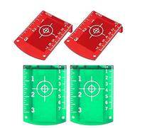 Spacnana 4 Pcs Level Target Card Target Plate Dual Scale Board with Reflective Film Magnetic Base for Aligning Level Measuring Tool