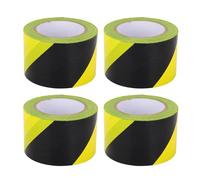 Spacnana 4PCS Yellow Caution Tape Bulk, 2 Inch X 54 Feet Black and Yellow Hazard Warning Safety Tape, with High Traction Adhesive, for Floors Walls Pipes Equipment Industrial Use