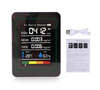 Spacnana 5 in 1 HCHO TVOC CO2 Detector, Portable Air Quality Monitor with Color Display, Real Time Data for Home Office and Kids Room (MT05 White)