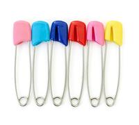 Spacnana 50 Pcs Diaper Pins, Stainless Steel Plastic Head Baby Safety Pins for Cloth Diapers, with Secure Lock for Crafts Laundry Jewelry Making (Large Size 2.05 Inch)