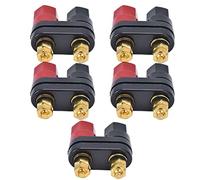 Spacnana 5Pcs Couple Binding Posts, Copper Gold Plated Junction Post Block Terminal with Large Area Contact, for Increased Electrical Conductivity and Long Mechanical Life