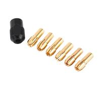 Spacnana 6pcs Collet Chuck Sleeves, Grasp Capacity Range 1mm-3.2mm, M8 X 0.75mm, Brass & Carbon Steel, with Exclusive Skid Design Conveniently Tighten by Hands, for Router Parts &