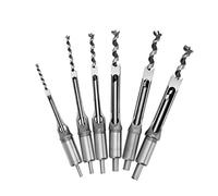 Spacnana 6Pcs SquaRe Hole Saw Auger Drill Bit Chisel Drill Tool with Different Slot Diameters for Mortising and Woodworking