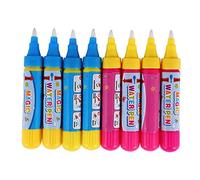 Spacnana 8 Pcs Water Drawing Doodle Mat Pens Set for Kids, Reusable Magic Water Painting Pens with No Cap Design, Portable Learning Toys for Age 3-14