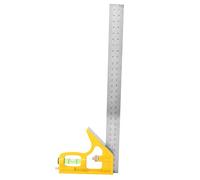 Spacnana Combination Square, Stainless Steel Adjustable Ruler with Horizontal Bubbles for Woodworking, 300mm Length Suitable for Carpenters and Projects