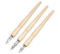 Spacnana Comic Pen Set for Calligraphy Drawing Wood Holder, Includes 3 Nibs and Ink for Beginners Art Supplies (As Shown)