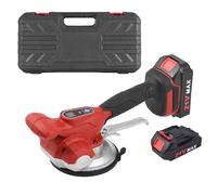 Spacnana Cordless Tile Vibrator with Auto Leveling Suction Cup 120kg Adsorption, 6 Speeds Adjustable 100-10000r/min, Powered By 21V 1500mAh Batteries for Floor Wall Tile Installation (Red)