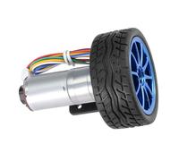 Spacnana DC 6V Encoder Gear Motor, 100RPM Micro Speed Reduction Motor with Mounting Bracket and 65mm Wheel Kit for Robots and Toy Models (RPM 100)