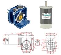 Spacnana DC Gear Motor, 120W Gear Motor with Pure Copper Coil, Self Locking CW CCW Speed Adjustable 12V 24V for Door Opener Mini Winches Industrial Use (12V)