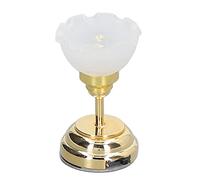 Spacnana Dollhouse Dome Lamp, Vintage Flower Design LED Mini Light with Warm Glow, Powered By Button Cell, for 1:12 Scale Dollhouse Decor